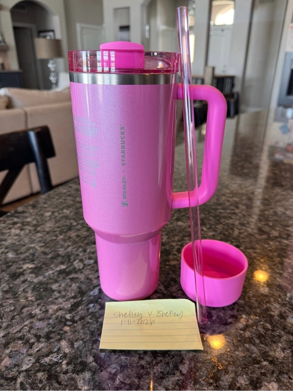 Stanley SXS Winter Pink 40 oz Tumbler with Pink Straw and Matching Boot